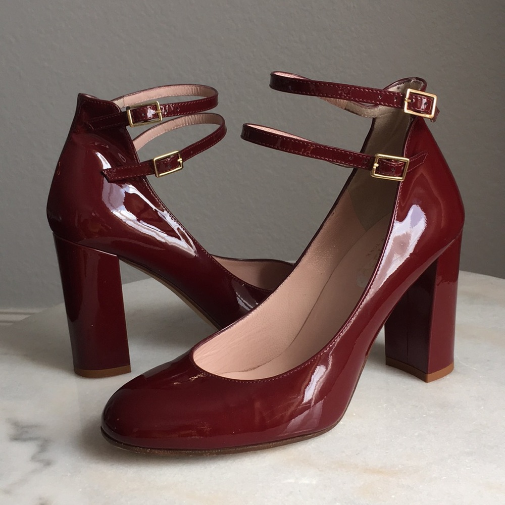 Kate Spade leather block heel pumps